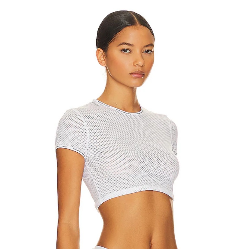 Alexander Wang | Cropped Mesh Tee - image 2
